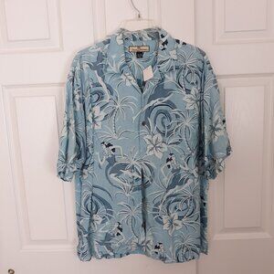 Tommy Bahama Mens L Hawaiian print SS shirt EUC